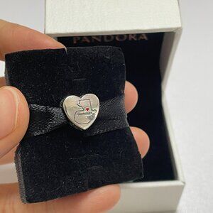 Pandora Guatemala Map Dangle Charm,Heart Bead Charm Pendant
